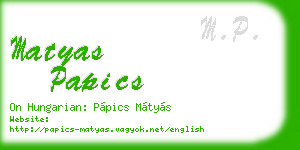 matyas papics business card